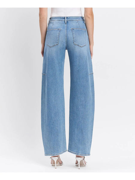 Super High Rise Full Length Wide Barrel Jeans