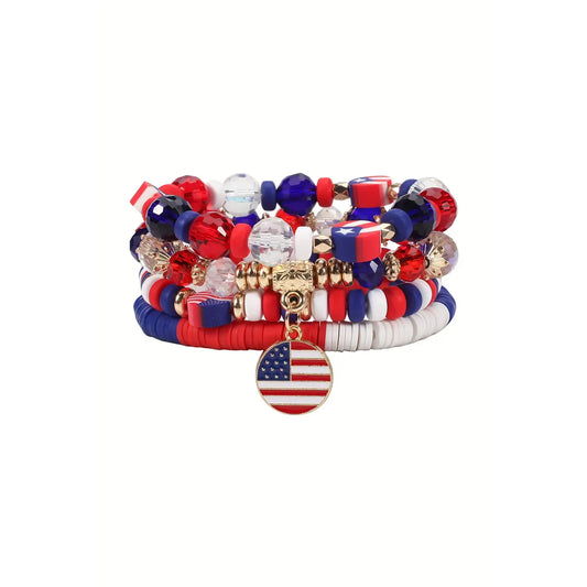 usa flag beaded bracelet