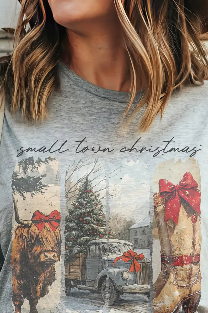 Vintage Small Town Christmas Graphic Tee