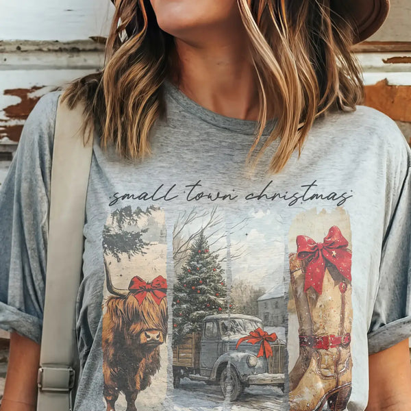 Vintage Small Town Christmas Graphic Tee