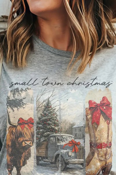 Vintage Small Town Christmas Graphic Tee