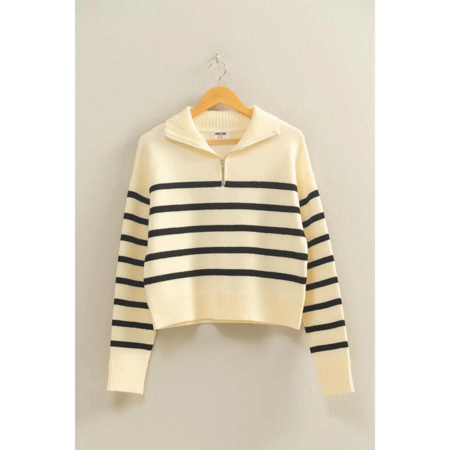 Striped Half Zip Sweater