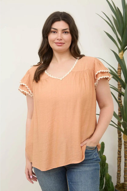 The Waverly Ruffle Top-Plus Size