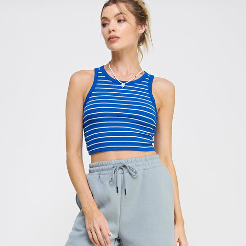 Stripe Out Cropped Tank