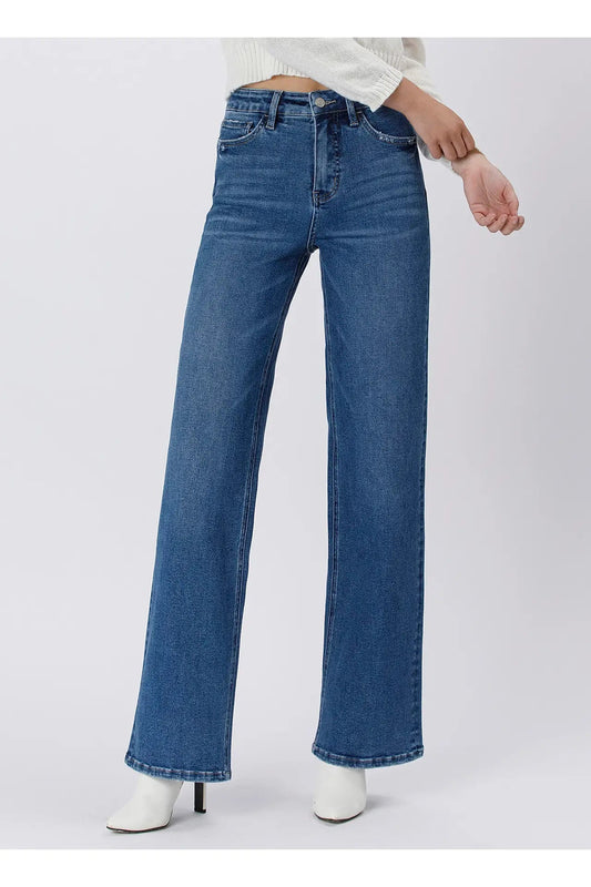 Tummy Control 90's Super High Rise Wide Leg Jeans