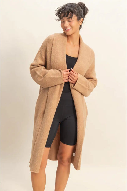 Longline Open Front Duster Sweater