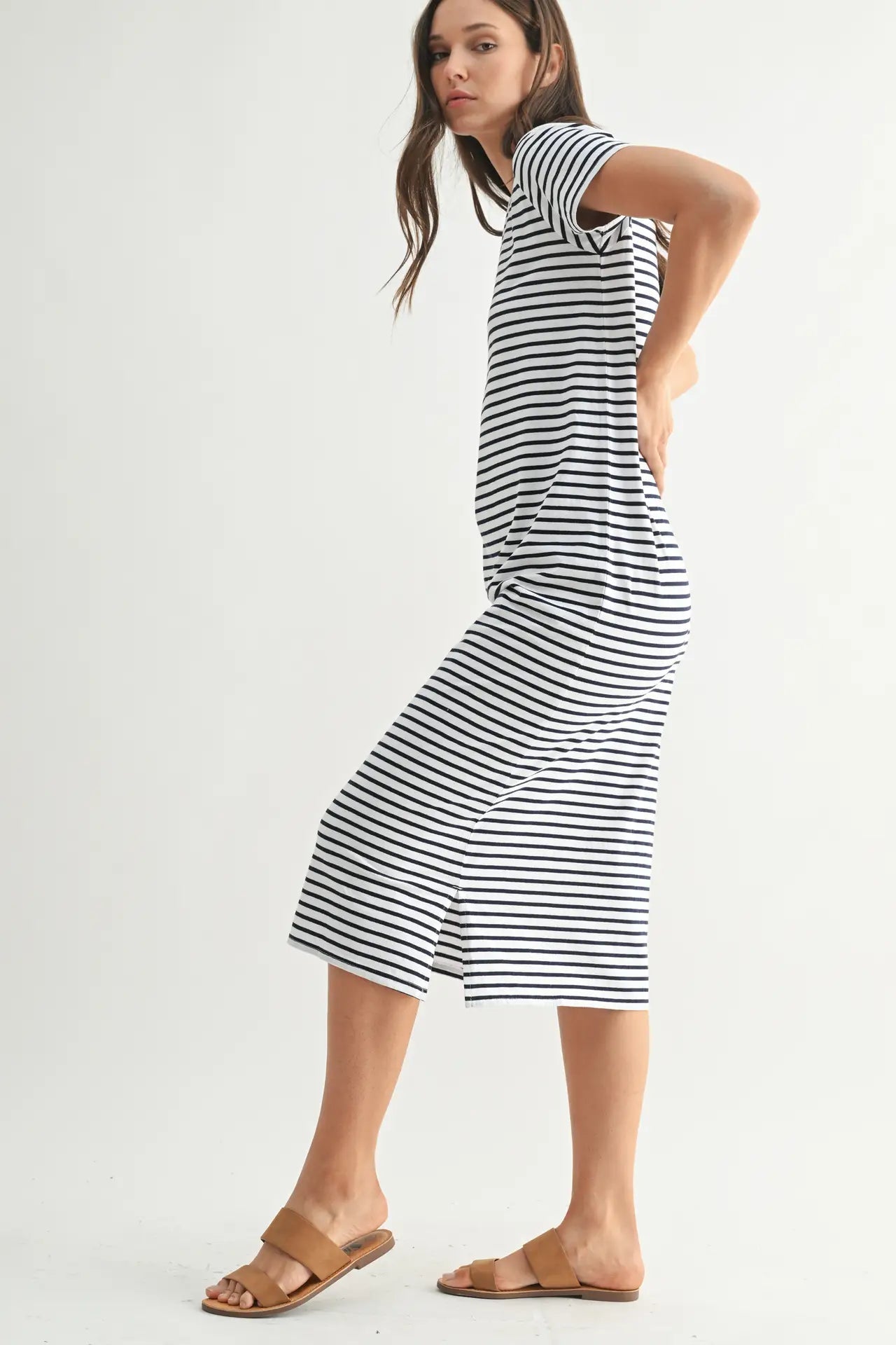 Coastal Striped Tee Dress