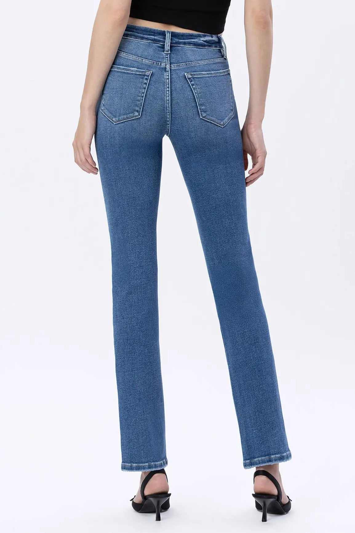 High Rise Long Slim Straight Jeans