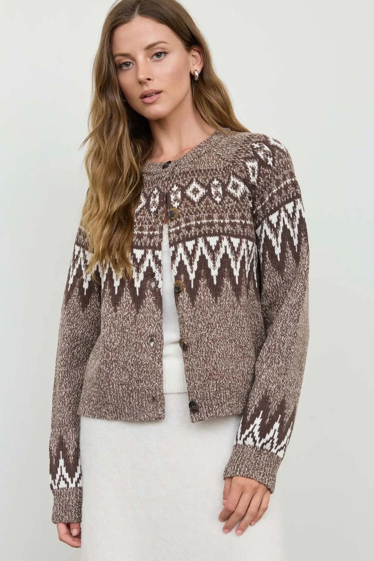 woman in cardi