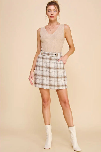 Plaid Pocket Skirt