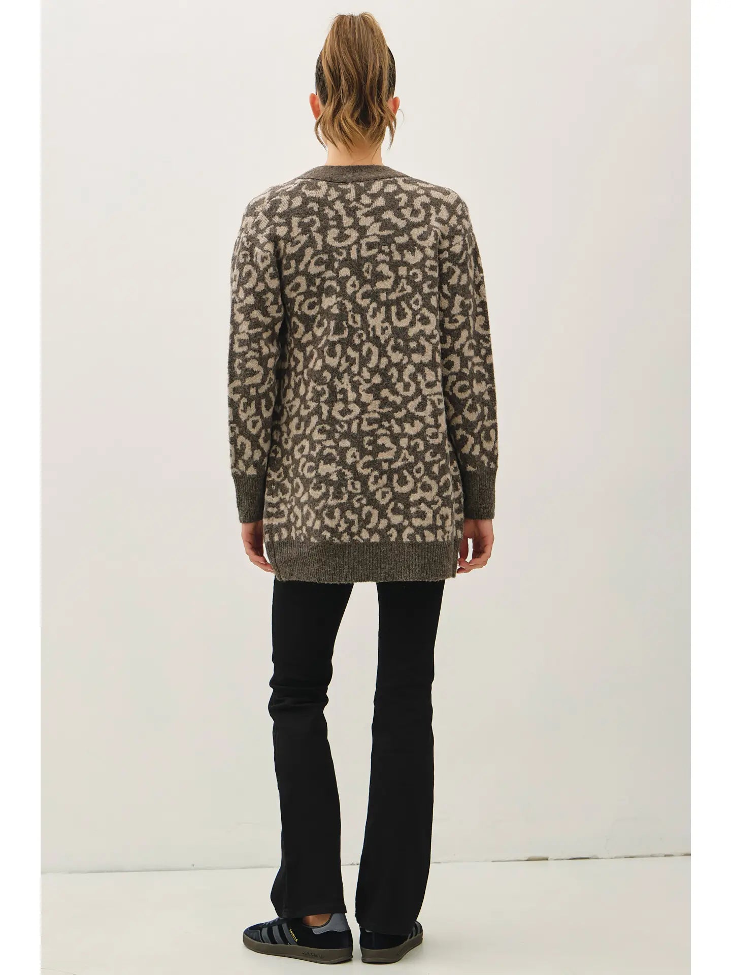 Leopard Jaquard Cardigan