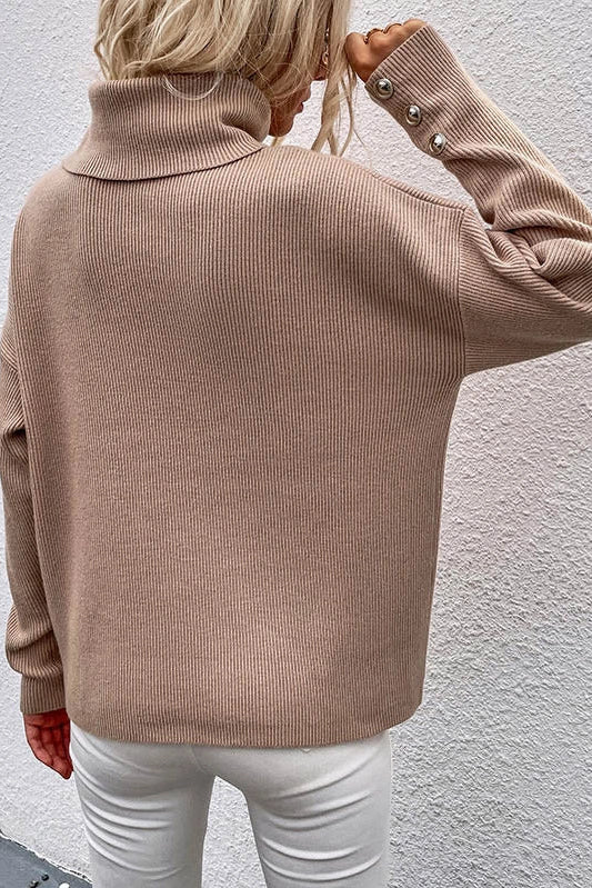 High Neck Ribbed Knit