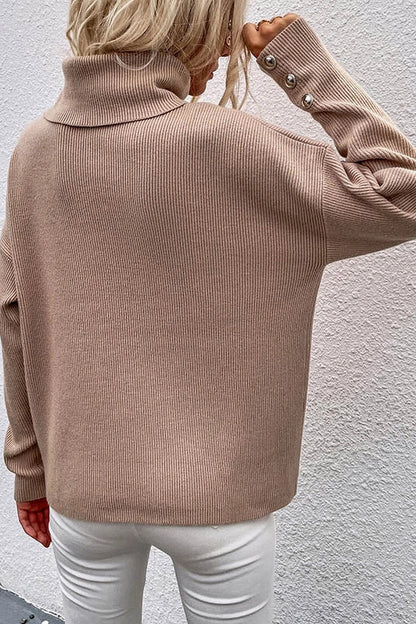 High Neck Ribbed Knit