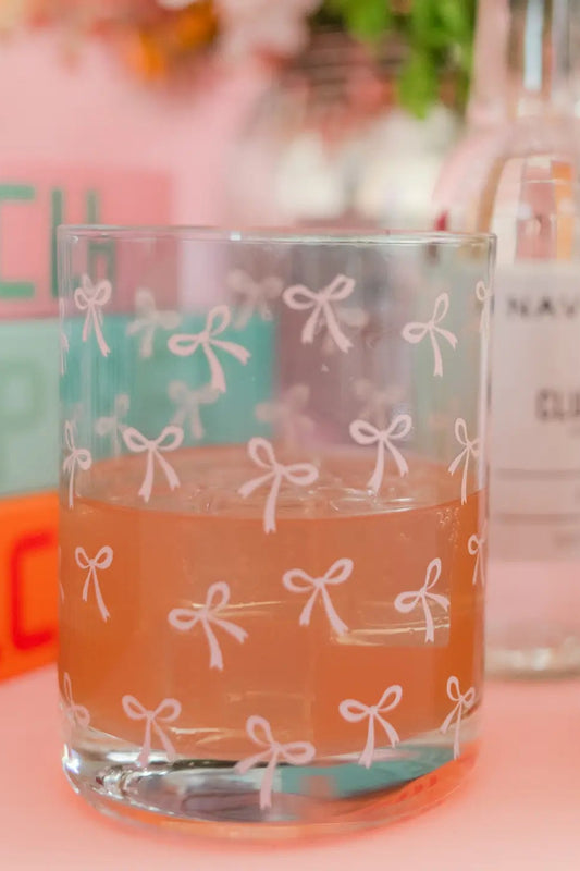 Pink Bows Cocktail Glass