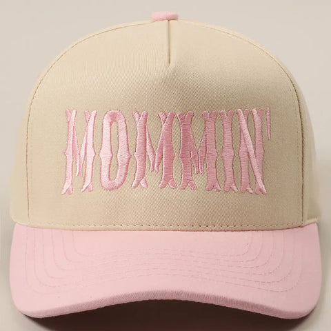 Mommin' Letter Embroidery Trucker Hat