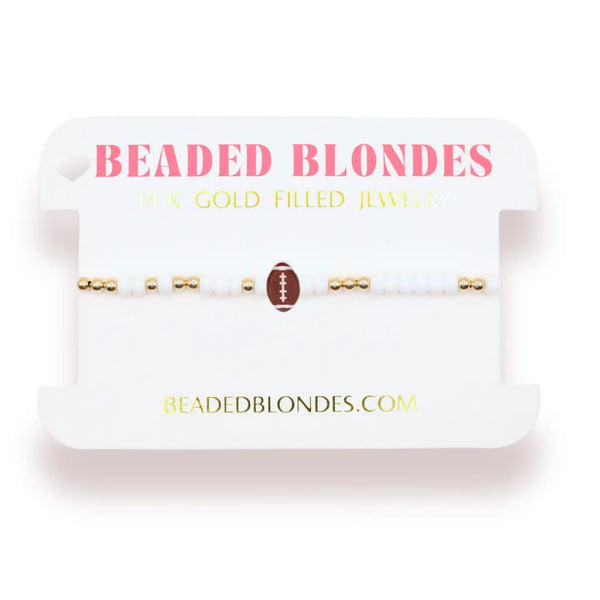 Football Bb Bead Bracelet