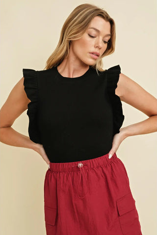 Ruffle Cap Sleeve Top