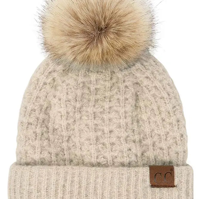 C.C Smocking Stitch Pattern Cuff Beanie