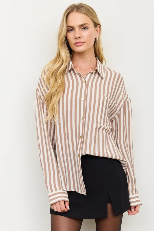 woman in button down