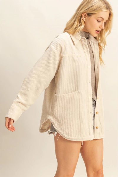 Classic Corduroy Shacket with Pockets