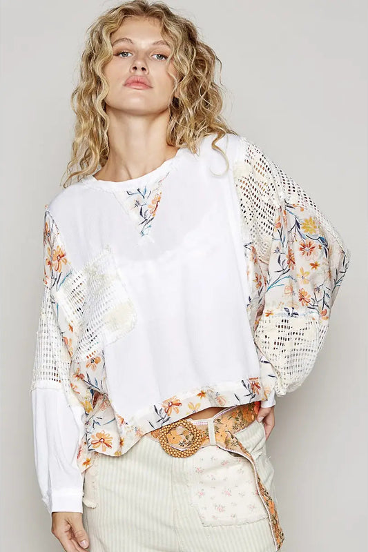 Petal Contrast Blouse