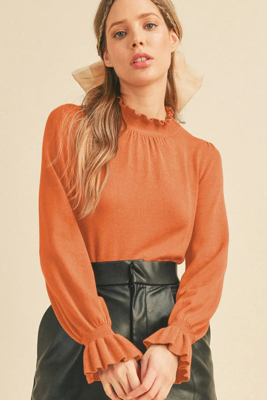 ruffle sleeve sweater 