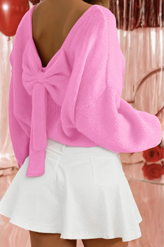 Bow Backless Sweater