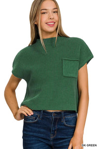 Mock Neck Crop Sweater