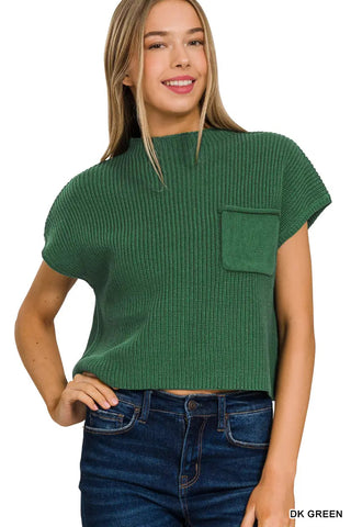 Mock Neck Crop Sweater