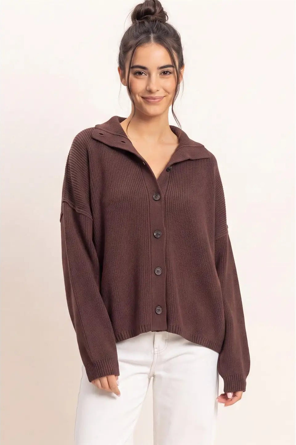 woman in cardi
