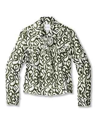 Two Palms Inlet Ikat Raw-Edge Linen Jacket