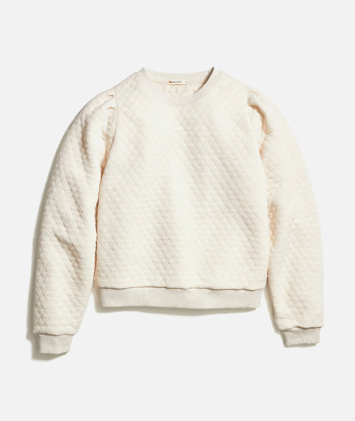 Corbet Quilted Puff Sleeve Crewneck