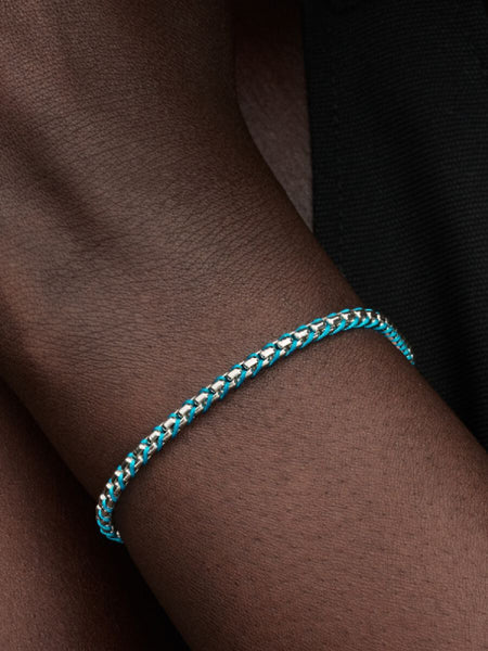 Pandora Blue Cord Snake Chain Bracelet