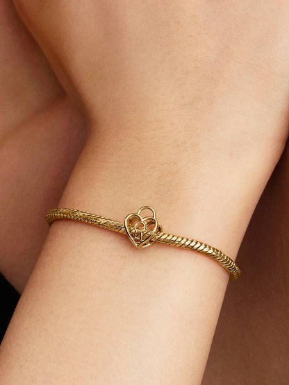 Openwork Heart Padlock Charm