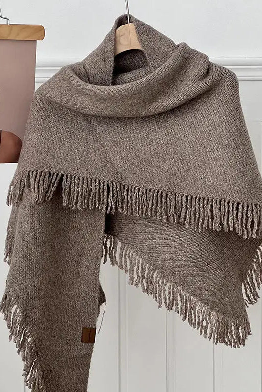Tassel Knit Shawl Scarf