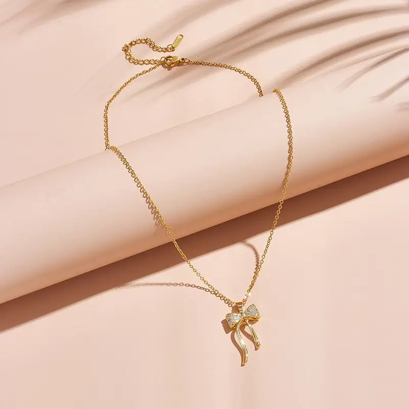 Sparkle Bow Necklace