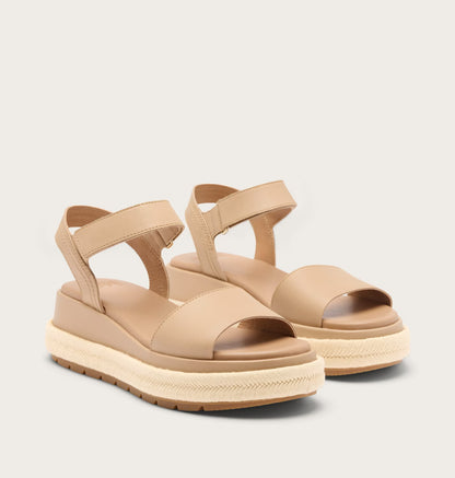 beige sandal on white background