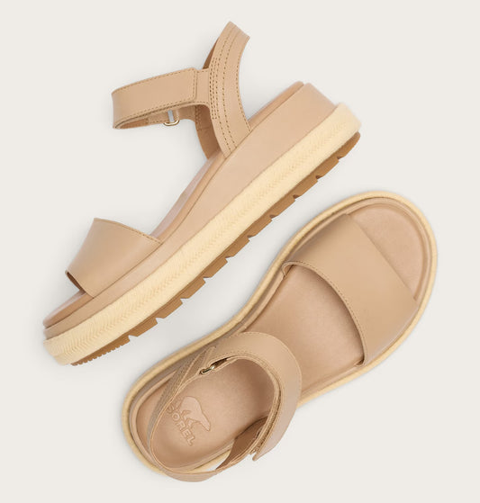 beige sandal on white background