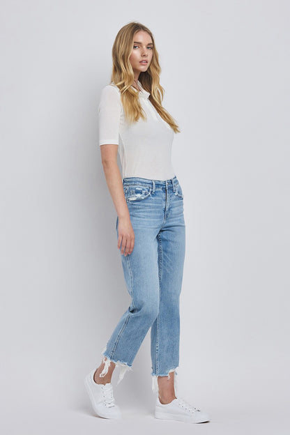 High Rise Regular Straight Jeans