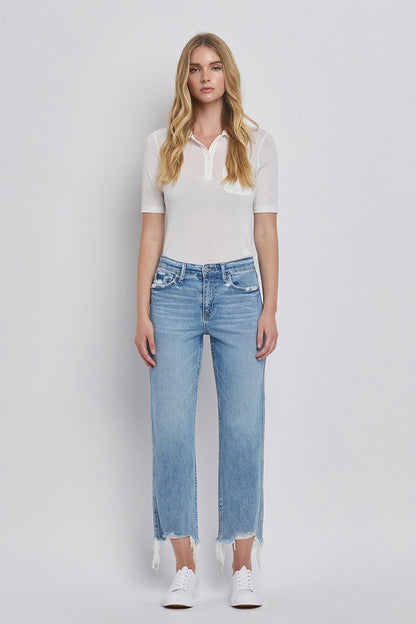 High Rise Regular Straight Jeans