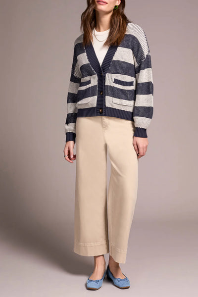 Buttoned-Front Sweater Cardigan