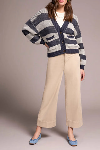 Buttoned-Front Sweater Cardigan
