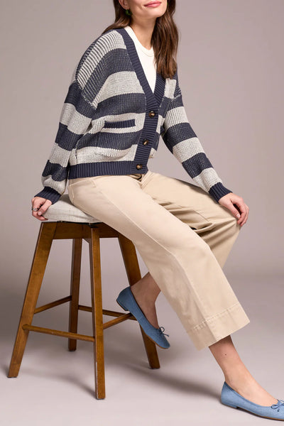 Buttoned-Front Sweater Cardigan