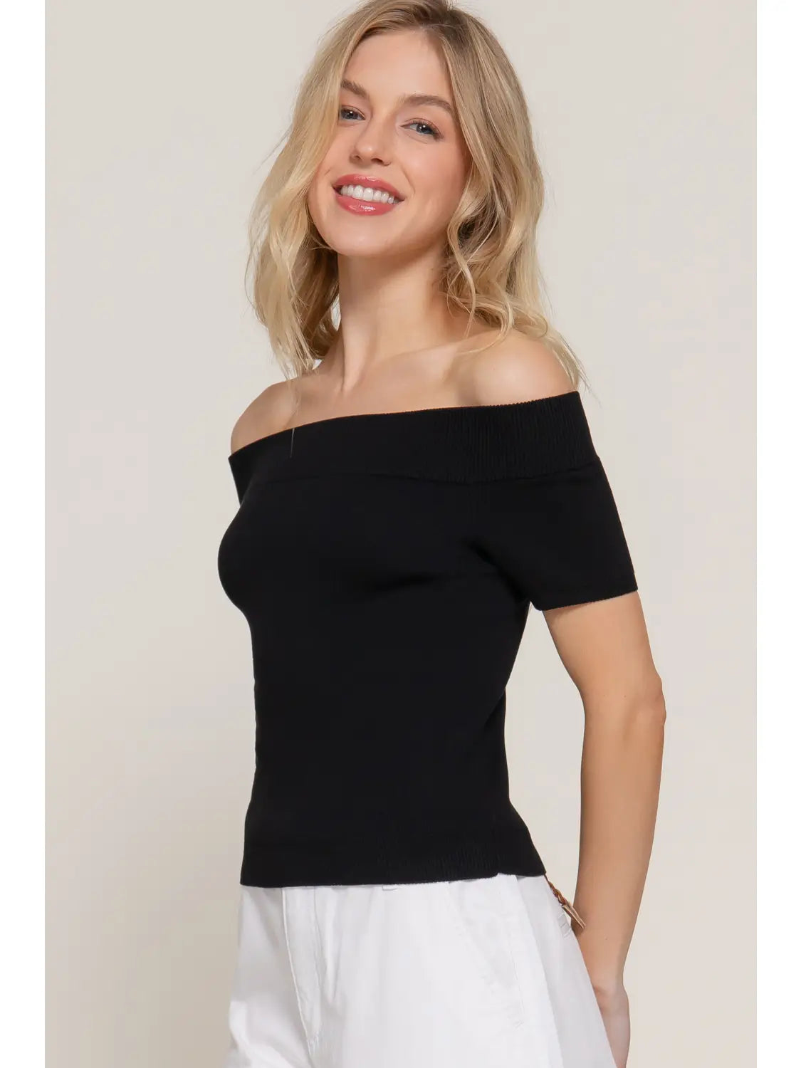 Off the Shoulder Knit Top