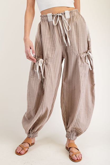 Striped Drawstring Jogger Pants