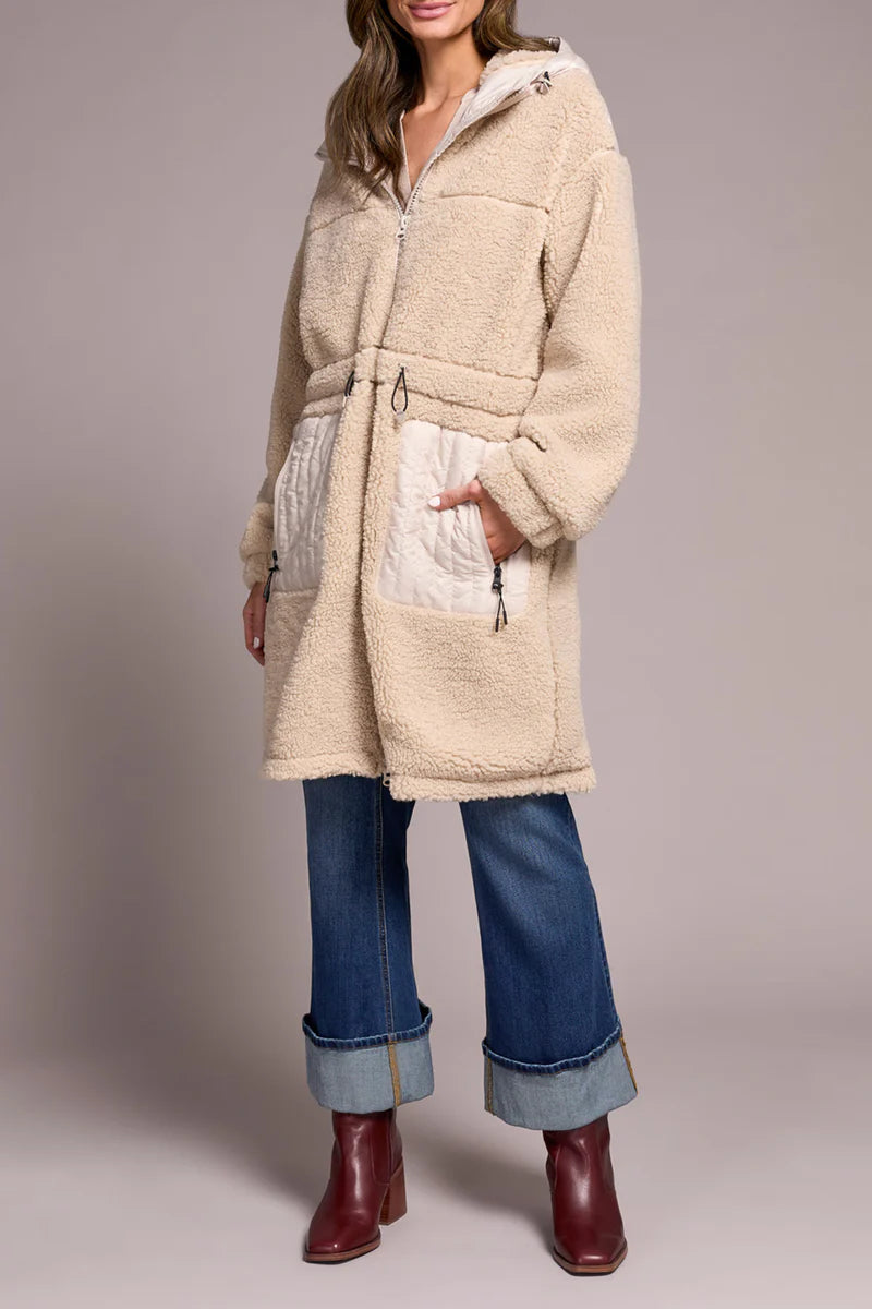 Zip Front Sherpa Coat