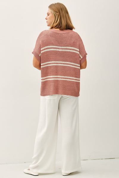 Weekend Stripe Sweater-Plus Size