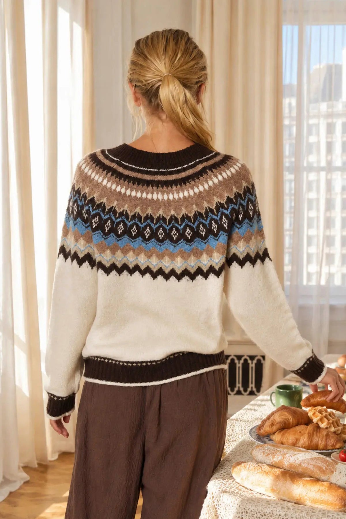 woman in cardi