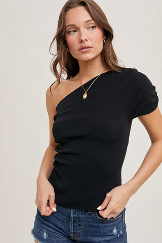One Shoulder Knit Top