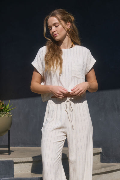 Pinstripe Crop Top